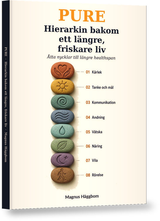 PURE – Hierarkin bakom ett längre, friskare liv, bok i mjukband av Magnus Häggbom